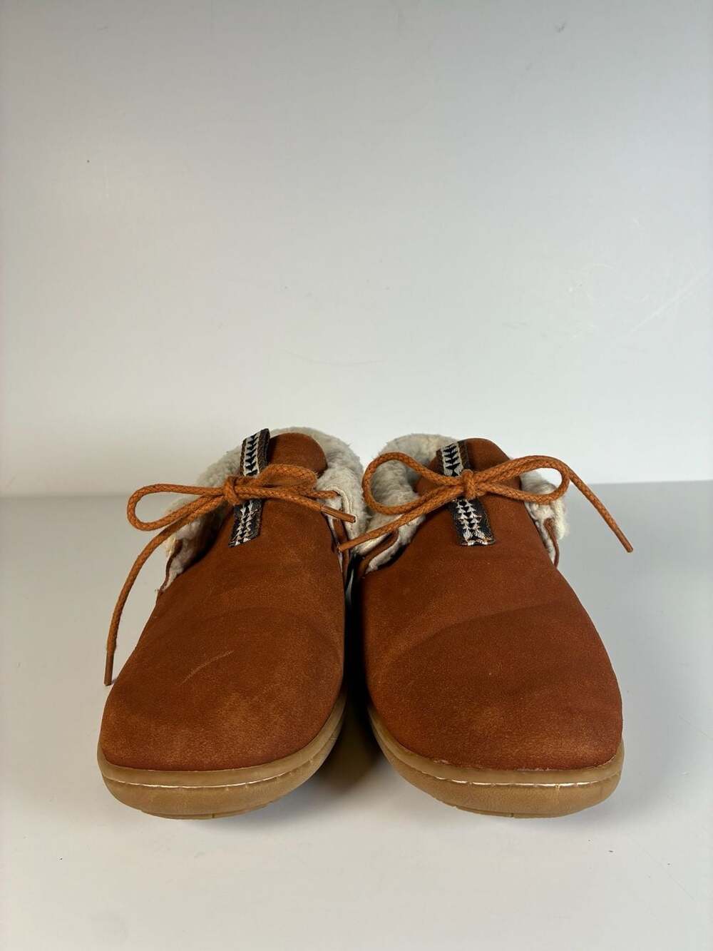 Pendleton Homestead Faux Fur Lined Suede Moccasin Slippers Size 7 - Picture 6 of 10